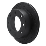 R1 00-11 Cadillac DTS Rear Left Drilled & Slotted Black Brake Rotor