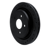 R1 97-13 Cadillac XLR Rear Left Drilled & Slotted Black Brake Rotor