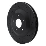 R1 97-09 Cadillac XLR Left Front Drilled & Slotted Black Brake Rotor