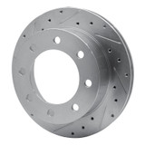 R1 99-05 Ford F-250 2WD (Super Duty) Rear Left Drilled & Slotted Silver Brake Rotor