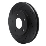 R1 01-07 Buick Rendezvous Front Left Drilled & Slotted Black Brake Rotor