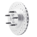 R1 95-97 Ford Ranger (USA/Canada) Front Left Drilled & Slotted Silver Brake Rotor