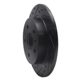 R1 11-16 Buick Regal Rear Left Drilled & Slotted Black Brake Rotor