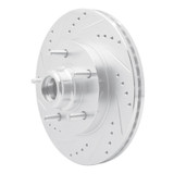 R1 97-99 Ford F-150 RWD Front Left Drilled & Slotted Silver Brake Rotor