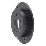 R1 06-10 Buick LaCrosse Rear Right Drilled & Slotted Black Brake Rotor