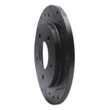R1 88-94 Buick Regal Rear Right Drilled & Slotted Black Brake Rotor