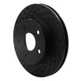 R1 99-04 Jeep Grand Cherokee Front Left Drilled & Slotted Black Brake Rotor