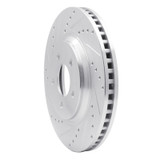 R1 05-14 Ford Mustang Front Left Drilled & Slotted Silver Brake Rotor