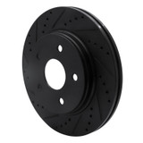 R1 08-12 Jeep J8 Front Left Drilled & Slotted Black Brake Rotor
