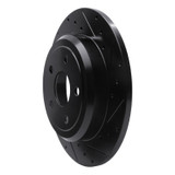 R1 11-22 Dodge Durango Rear Right Drilled & Slotted Black Brake Rotor