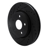 R1 05-10 Jeep Commander Front Left Drilled & Slotted Black Brake Rotor