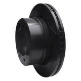 R1 09-25 Dodge Ram 2500 Rear Left Drilled & Slotted Black Brake Rotor