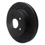 R1 04-06 Dodge Ram 1500 Pickup Rear Left Drilled & Slotted Black Brake Rotor