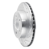 R1 82-90 Ford Mustang Rear Right Drilled & Slotted Silver Brake Rotor