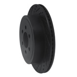 R1 03-03 Dodge Durango Rear Left Drilled & Slotted Black Brake Rotor