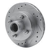 R1 74-80 Ford Mustang II Front Left Drilled & Slotted Silver Brake Rotor