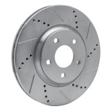 R1 04-12 Chevrolet HHR Front Right Drilled & Slotted Silver Brake Rotor