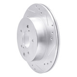 R1 89-96 Nissan 300ZX Turbo Rear Right Drilled & Slotted Silver Brake Rotor