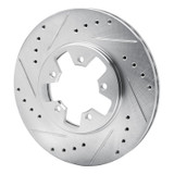 R1 1984-1989 Nissan 200SX Front Left Drilled & Slotted Silver Brake Rotor