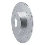 R1 2021-2025 Acura TLX Rear Left Drilled & Slotted Silver Brake Rotor