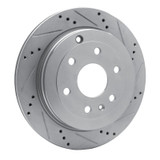 R1 07-17 Buick Enclave Rear Right Drilled & Slotted Silver Brake Rotor