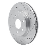 R1 07-17 Buick Enclave Front Right Drilled & Slotted Silver Brake Rotor