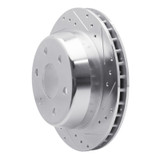 R1 00-14 Cadillac Escalade Rear Right Drilled & Slotted Silver Brake Rotor