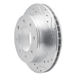 R1 99-25 Chevrolet Express 3500 Rear Right Drilled & Slotted Silver Brake Rotor