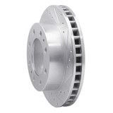 R1 99-20 Cadillac DeVille Front Right Drilled & Slotted Silver Brake Rotor