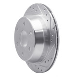 R1 99-07 Chevrolet ASTRO Rear Right Drilled & Slotted Silver Brake Rotor