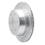 R1 99-07 Chevrolet AVALANCHE 1500 Rear Left Drilled & Slotted Silver Brake Rotor