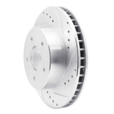 R1 63-82 Chevrolet Corvette Front Right Drilled & Slotted Silver Brake Rotor