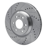 R1 04-09 Cadillac SRX Front Left Drilled & Slotted Silver Brake Rotor
