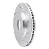 R1 06-16 Buick Lucerne Front Right Drilled & Slotted Silver Brake Rotor