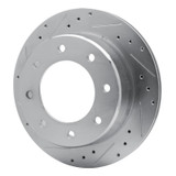 R1 00-11 Cadillac DTS Rear Left Drilled & Slotted Silver Brake Rotor