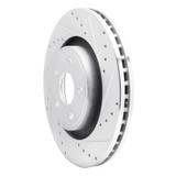 R1 06-10 Jeep Grand Cherokee Front Right Drilled & Slotted Silver Brake Rotor