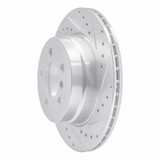 R1 07-19 BMW X6 Rear Right Drilled & Slotted Silver Brake Rotor