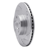 R1 01-08 Saab 9-2X Front Right Drilled & Slotted Silver Brake Rotor