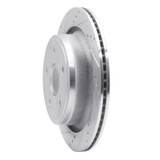 R1 02-24 Chrysler ASPEN Rear Left Drilled & Slotted Silver Brake Rotor