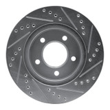 R1 98-04 Chrysler Concorde Front Left Drilled & Slotted Silver Brake Rotor