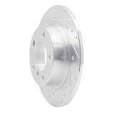 R1 11-16 Mini Cooper Paceman Rear Left Drilled & Slotted Silver Brake Rotor