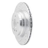 R1 06-15 BMW 335I xDrive Rear Left Drilled & Slotted Silver Brake Rotor