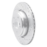 R1 00-06 BMW M5 Rear Right Drilled & Slotted Silver Brake Rotor