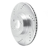 R1 04-25 Scion FR-S Front Left Drilled & Slotted Silver Brake Rotor