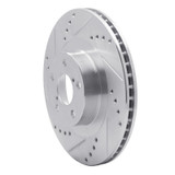 R1 01-08 Saab 9-2X Front Left Drilled & Slotted Silver Brake Rotor