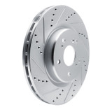 R1 2019-2025 Acura RDX Front Left Drilled & Slotted Silver Brake Rotor
