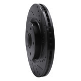 R1 2013-2025 Infiniti Q60 Front Right Drilled & Slotted Black Brake Rotor