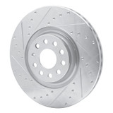 R1 2012-2025 Audi S3 (USA/Canada) Front Left Drilled & Slotted Silver Brake Rotor