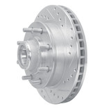 R1 1988-1996 Chevrolet C3500 Front Right Drilled & Slotted Silver Brake Rotor