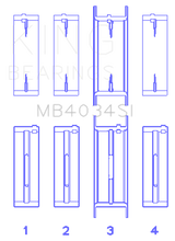 King Engine Bearings Ford 232 (Size +0.75mm) Main Bearing Set